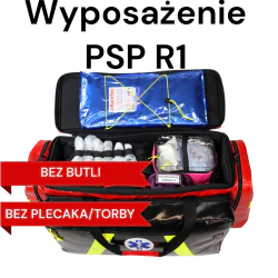 Wyposażenie zestawu PSP R1 wg wytycznych KSRG 06.2021 bez butli, plecaka/torby