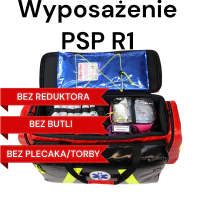 Wyposażenie zestawu PSP R1 wg wytycznych KSRG 06.2021 bez butli, reduktora, plecaka/torby