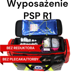 Wyposażenie zestawu PSP R1 wg wytycznych KSRG 06.2021 bez reduktora, plecaka/torby