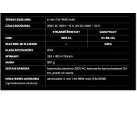 Latarka szperacz, Mactronic Vanguard JML, 1600 lm, ładowalna, światło czerwone, zestaw, pudełko