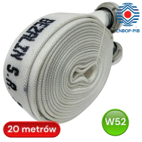 Wąż do motopompy W 52-20-ŁA/PCV zwinięty z łącznikami 52