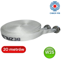 Wąż Hydrantowy H 25-20-ŁA/PCV, biały, hydrantowy, CNBOP, BZ