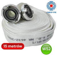 Wąż Hydrantowy H 52-15-ŁA/PCV, biały, hydrantowy, CNBOP, BZ