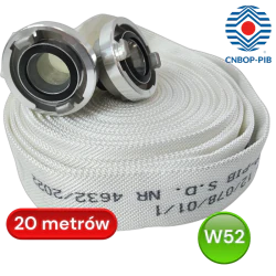 Wąż Hydrantowy H 52-20-ŁA/PCV, biały, hydrantowy, CNBOP, BZ