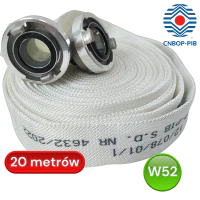 Wąż Hydrantowy H 52-20-ŁA/PCV, biały, hydrantowy, CNBOP, BZ