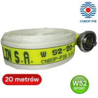 Wąż sportowy S 52, biało-żółty [lum], W 52-20-ŁA/PU wkładka poliuretan, CNBOP, BZ