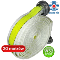 Wąż sportowy S 52, biało-żółty [lum], W 52-20-ŁA/PU wkładka poliuretan, CNBOP, BZ