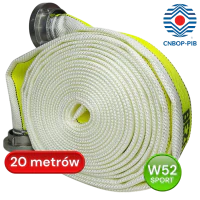 Wąż sportowy S 52, biało-żółty [lum], W 52-20-ŁA/PU wkładka poliuretan, CNBOP, BZ