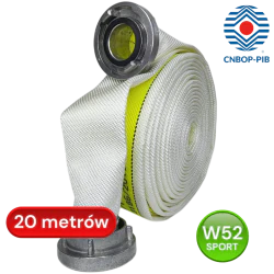 Wąż sportowy S 52, biało-żółty [lum], W 52-20-ŁA/PU wkładka poliuretan, CNBOP, BZ