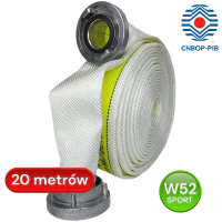 Wąż sportowy S 52, biało-żółty [lum], W 52-20-ŁA/PU wkładka poliuretan, CNBOP, BZ