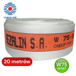 Wąż sportowy S 75, biało-oranżowy [lum], W 75-20-ŁA/PU, CNBOP, wkładka poliuretan, BZ