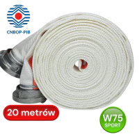 Wąż sportowy S 75, biało-oranżowy [lum], W 75-20-ŁA/PU, CNBOP, wkładka poliuretan, BZ