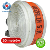 Wąż sportowy S 75, biało-oranżowy [lum], W 75-20-ŁA/PU, CNBOP, wkładka poliuretan, BZ