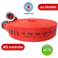 Wąż Tłoczny W 75-40-ŁA/PU/PW, do drabin, powlekany [kolor], CNBOP, poliuretan, BZ