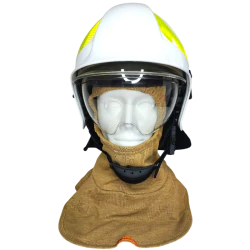 Hełm strażacki CALISIA VULCAN MO [wizjer metalizowany + okulary] KZPT OSP Biały