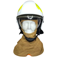 Hełm strażacki CALISIA VULCAN MO [wizjer metalizowany + okulary] KZPT OSP Biały