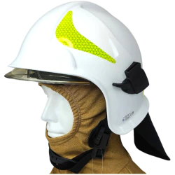 Hełm strażacki CALISIA VULCAN MO [wizjer metalizowany + okulary] KZPT OSP Biały