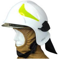 Hełm strażacki CALISIA VULCAN MO [wizjer metalizowany + okulary] KZPT OSP Biały