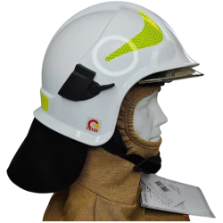 Hełm strażacki CALISIA VULCAN MO [wizjer metalizowany + okulary] KZPT OSP Biały