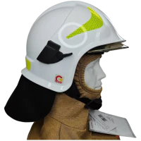 Hełm strażacki CALISIA VULCAN MO [wizjer metalizowany + okulary] KZPT OSP Biały