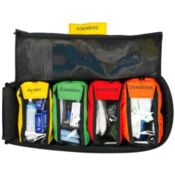 Zestaw ratownictwa medycznego PSP R1 w plecaku FIREGUARD R1 wersja ekonomiczna [BOXMET] - bez DESKI i bez SZYN