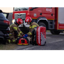 Zestaw ratownictwa medycznego PSP R1 w plecaku FIREGUARD R1 wersja ekonomiczna [BOXMET] - bez DESKI i bez SZYN