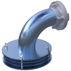 Smok ssawny do pomp szlamowych W75/52 kąt 90° model S typ SPS-75-90-2-S kod. MRTSPS1006