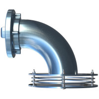 Smok ssawny do pomp szlamowych W110 kąt 90° model „S” typ SPS-110-90-2-S kod. MRTSPS1009