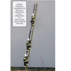 Drabina ZS 2100/3, szczeble 2x20, dł. 10,05m, masa 48kg