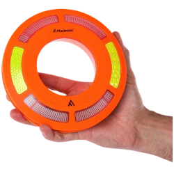 Dyski sygnalizacyjne zsynchronizowane Mactronic O-FLARE, ładowalne, zestaw [6x dysk, ładowarka, walizka] kolor amber