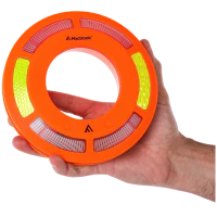 Dyski sygnalizacyjne zsynchronizowane Mactronic O-FLARE, ładowalne, zestaw [6x dysk, ładowarka, walizka] kolor amber