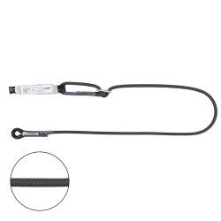 Amortyzator z regulowaną linką bezpieczeństwa [2m, czarny] kod. AW137/LB200/AZ002/AZ02