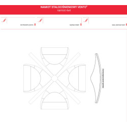 Namiot Vento zadrukowany (Stałociśnieniowy) z kompletem ścian 4x4m [z pompką]