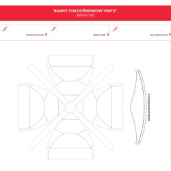 Namiot Vento zadrukowany (Stałociśnieniowy) z kompletem ścian 5x5m [z pompką]