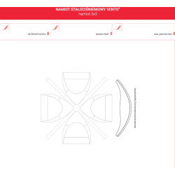 Namiot Vento zadrukowany (Stałociśnieniowy) z kompletem ścian 3x3m [z pompką]