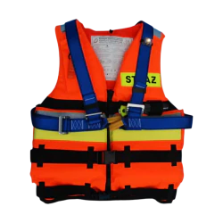 Kamizelka asekuracyjna SPECJALNA - STRAŻ 80N z sygnalizatorem świetlnym, nożem i uprzężą