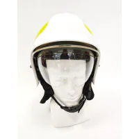 Hełm strażacki CALISIA VULCAN MO [wizjer metalizowany + okulary] KZPT OSP Biały
