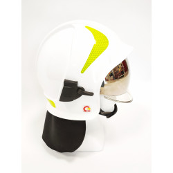 Hełm strażacki CALISIA VULCAN MO [wizjer metalizowany + okulary]  KZPT OSP Biały