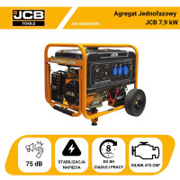 Agregat prądotwórczy jednofazowy JCB Tools 7,9 kW (AVR, rozruch)