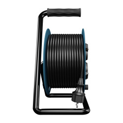 Przedłużacz bębnowy w oplocie gumowym [3x1,5, 20m, czarny, IP44] kod. W-96300