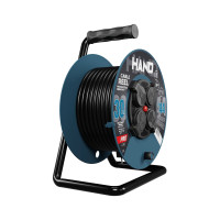 Przedłużacz bębnowy w oplocie gumowym [3x1,5, 30m, czarny, IP44] kod. W-96302