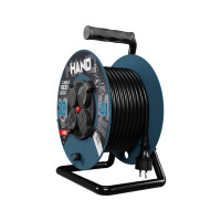 Przedłużacz bębnowy w oplocie gumowym [3x1,5, 30m, czarny, IP44] kod. W-96302