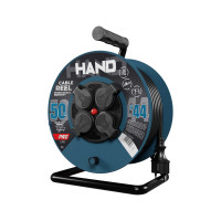 Przedłużacz bębnowy w oplocie gumowym [3x1,5, 50m, czarny, IP44] kod. W96303