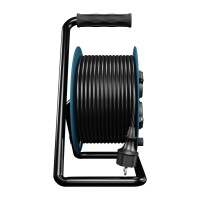 Przedłużacz bębnowy w oplocie gumowym [3x1,5, 50m, czarny, IP44] kod. W96303