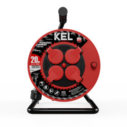 Przedłużacz bębnowy warsztatowy [3x2,5, 20m, czarny, IP44] kod. W-98043