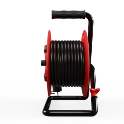 Przedłużacz bębnowy warsztatowy [3x2,5, 20m, czarny, IP44] kod. W-98043