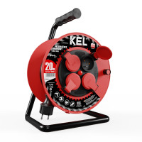 Przedłużacz bębnowy warsztatowy [3x2,5, 20m, czarny, IP44] kod. W-98043