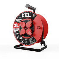 Przedłużacz bębnowy warsztatowy [3x2,5, 30m, czarny, IP44] kod. W-97922