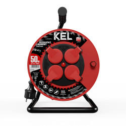 Przedłużacz bębnowy warsztatowy [3x2,5, 50m, czarny, IP44] kod. W-97924