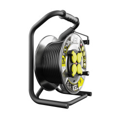 Przedłużacz bębnowy metalowy, specjalistyczny [3x2,5, 20m, czarny, IP44] kod. W-99249